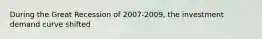 During the Great Recession of 2007-2009, the investment demand curve shifted
