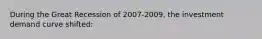 During the Great Recession of 2007-2009, the investment demand curve shifted: