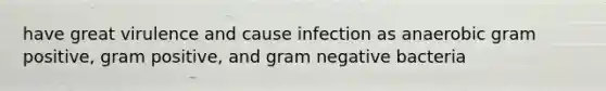 have great virulence and cause infection as anaerobic gram positive, gram positive, and gram negative bacteria