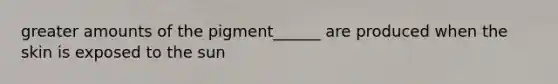 greater amounts of the pigment______ are produced when the skin is exposed to the sun