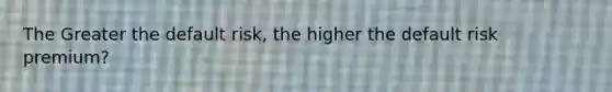 The Greater the default risk, the higher the default risk premium?