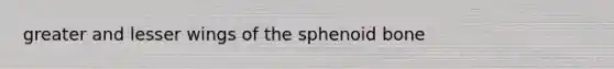 greater and lesser wings of the sphenoid bone