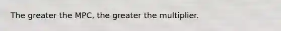 The greater the MPC, the greater the multiplier.