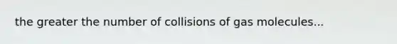 the greater the number of collisions of gas molecules...