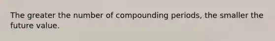 The greater the number of compounding periods, the smaller the future value.