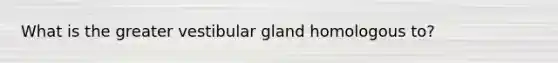 What is the greater vestibular gland homologous to?