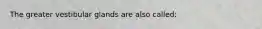 The greater vestibular glands are also called: