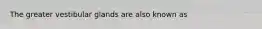 The greater vestibular glands are also known as