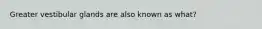 Greater vestibular glands are also known as what?