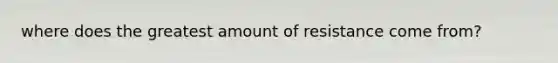 where does the greatest amount of resistance come from?