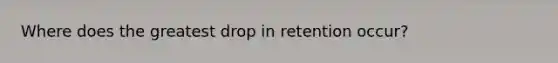 Where does the greatest drop in retention occur?