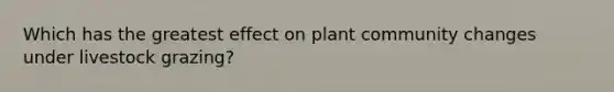 Which has the greatest effect on plant community changes under livestock grazing?