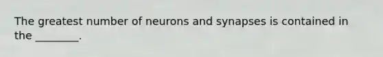 The greatest number of neurons and synapses is contained in the ________.