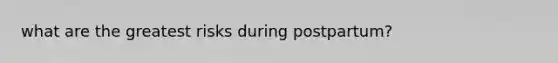 what are the greatest risks during postpartum?