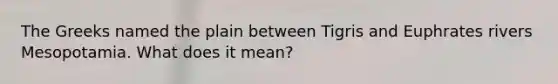 The Greeks named the plain between Tigris and Euphrates rivers Mesopotamia. What does it mean?