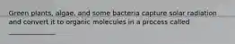 Green plants, algae, and some bacteria capture solar radiation and convert it to organic molecules in a process called ______________