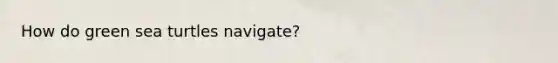 How do green sea turtles navigate?