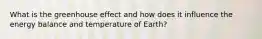 What is the greenhouse effect and how does it influence the energy balance and temperature of Earth?