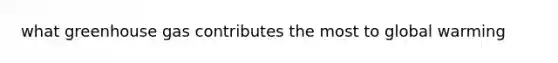 what greenhouse gas contributes the most to global warming