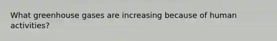 What greenhouse gases are increasing because of human activities?