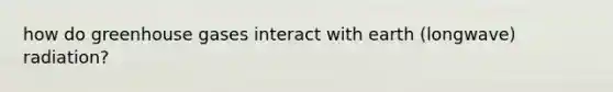 how do greenhouse gases interact with earth (longwave) radiation?