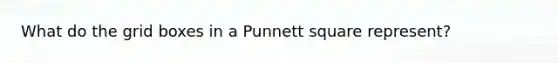 What do the grid boxes in a Punnett square represent?