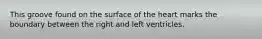 This groove found on the surface of the heart marks the boundary between the right and left ventricles.