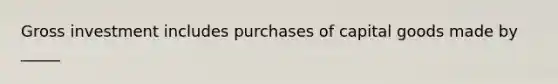 Gross investment includes purchases of capital goods made by _____