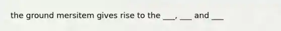 the ground mersitem gives rise to the ___, ___ and ___