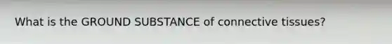 What is the GROUND SUBSTANCE of <a href='https://www.questionai.com/knowledge/kYDr0DHyc8-connective-tissue' class='anchor-knowledge'>connective tissue</a>s?