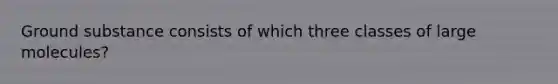 Ground substance consists of which three classes of large molecules?