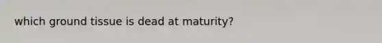 which ground tissue is dead at maturity?