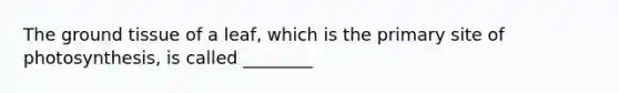 The ground tissue of a leaf, which is the primary site of photosynthesis, is called ________