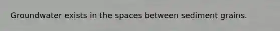 Groundwater exists in <a href='https://www.questionai.com/knowledge/k0Lyloclid-the-space' class='anchor-knowledge'>the space</a>s between sediment grains.