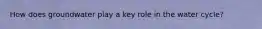 How does groundwater play a key role in the water cycle?