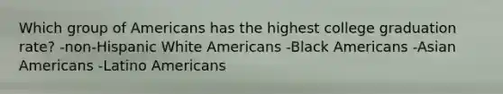 Which group of Americans has the highest college graduation rate? -non-Hispanic White Americans -Black Americans -Asian Americans -Latino Americans