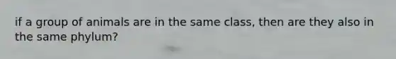 if a group of animals are in the same class, then are they also in the same phylum?