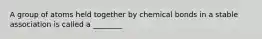 A group of atoms held together by chemical bonds in a stable association is called a ________