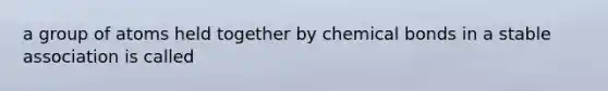 a group of atoms held together by chemical bonds in a stable association is called