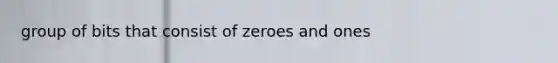 group of bits that consist of zeroes and ones