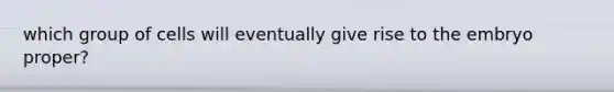 which group of cells will eventually give rise to the embryo proper?