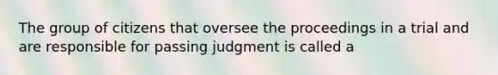 The group of citizens that oversee the proceedings in a trial and are responsible for passing judgment is called a