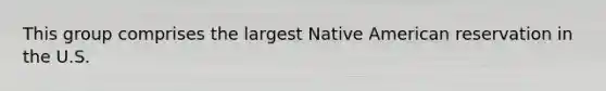 This group comprises the largest Native American reservation in the U.S.