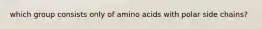 which group consists only of amino acids with polar side chains?