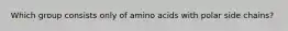 Which group consists only of amino acids with polar side chains?