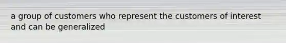 a group of customers who represent the customers of interest and can be generalized