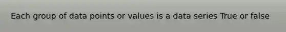 Each group of data points or values is a data series True or false