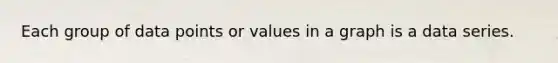 Each group of data points or values in a graph is a data series.