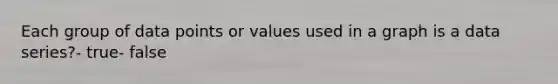 Each group of data points or values used in a graph is a data series?- true- false