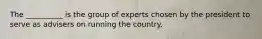 The __________ is the group of experts chosen by the president to serve as advisers on running the country.